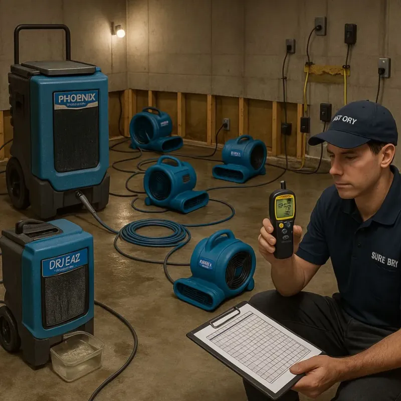 Structural Drying and Dehumidification process in Montrose-Ghent, OH